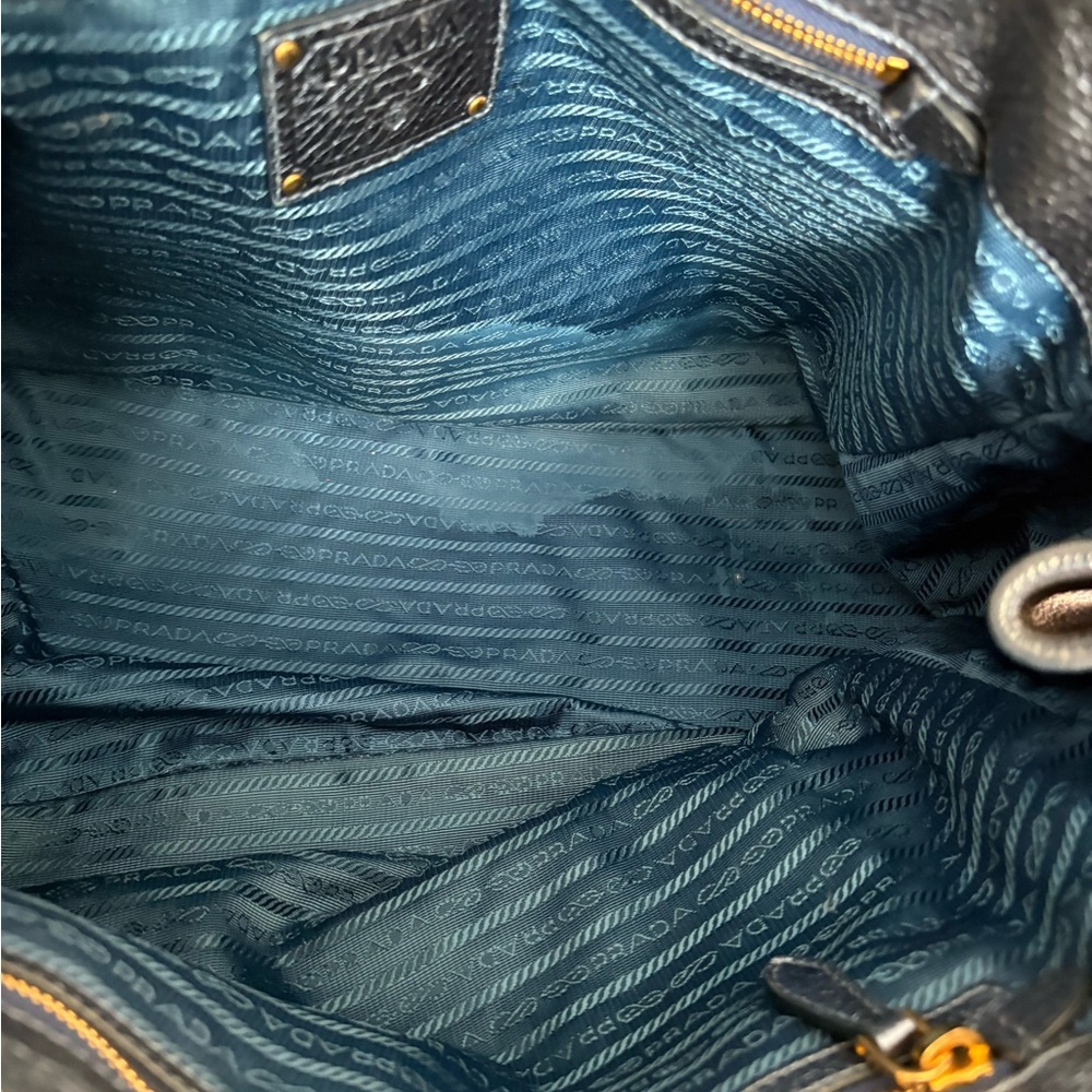 Prada metallic blue Leather handbag - Picture 6 of 14
